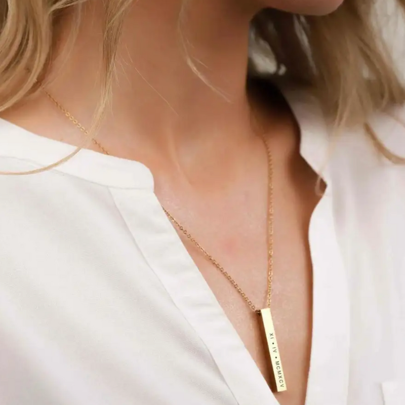 Engravable Bar Necklace