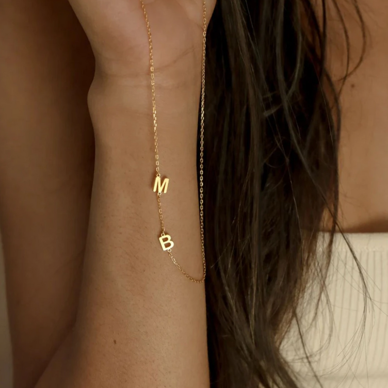 Sideway Initial Necklace