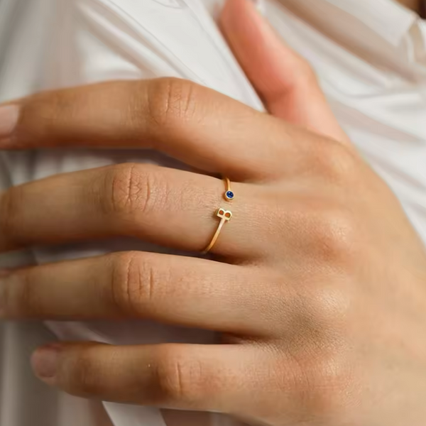 Dainty Initial Ring