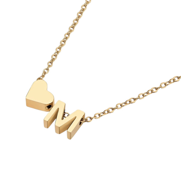 Dainty Initial Heart Necklace