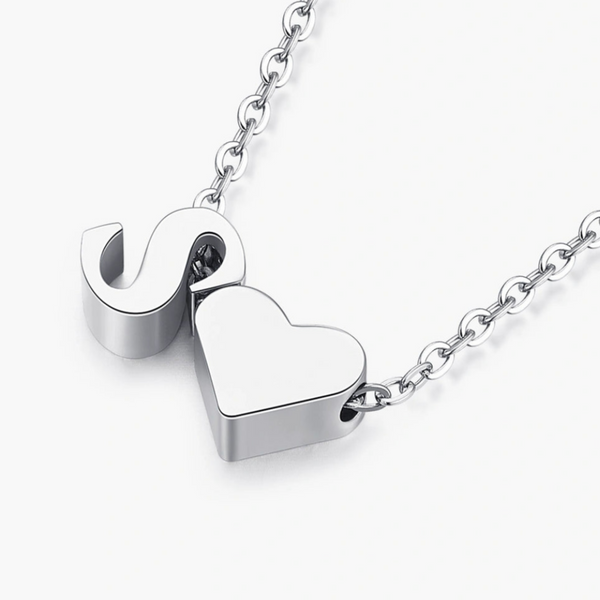 Dainty Initial Heart Necklace